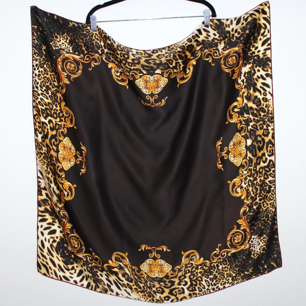 100% Silk Multi Color Square Large Scarf